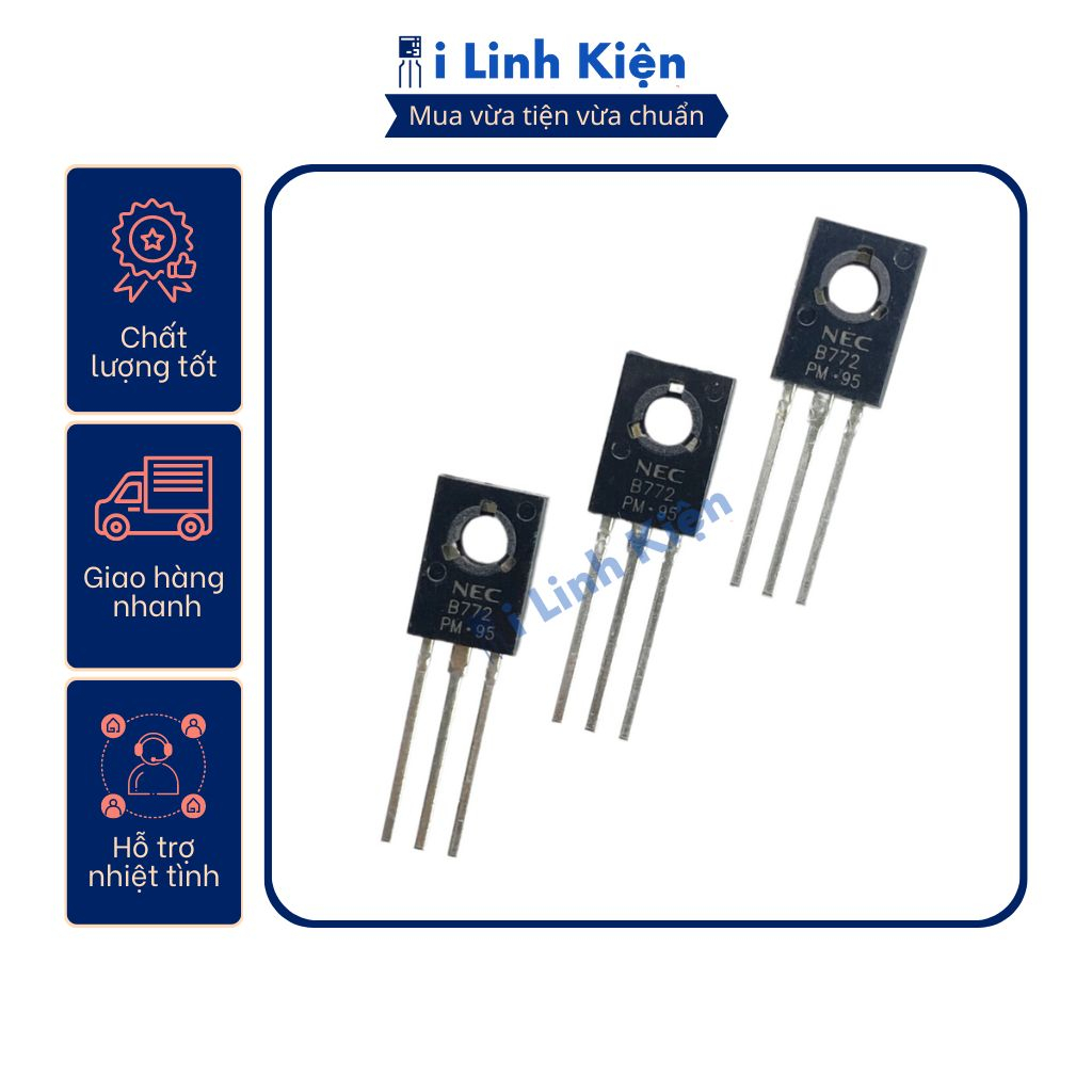 B772 Transistor 2SB772 NPN 3A 40V TO-126 chính hãng chất lượng cao.