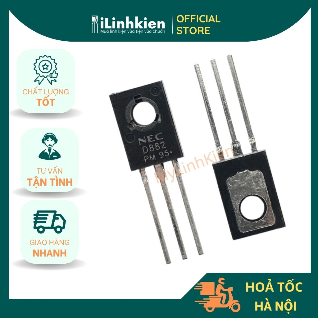 D882 Transistor 2SD882 NPN 3A 40V chất lượng cao.