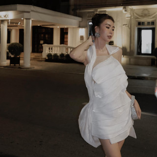 Đầm 𝐉𝐨𝐜𝐞𝐥𝐲𝐧 𝐃𝐫𝐞𝐬𝐬 tơ nhũ nt xếp tầng sang chảnh tvt - tkcc ashley