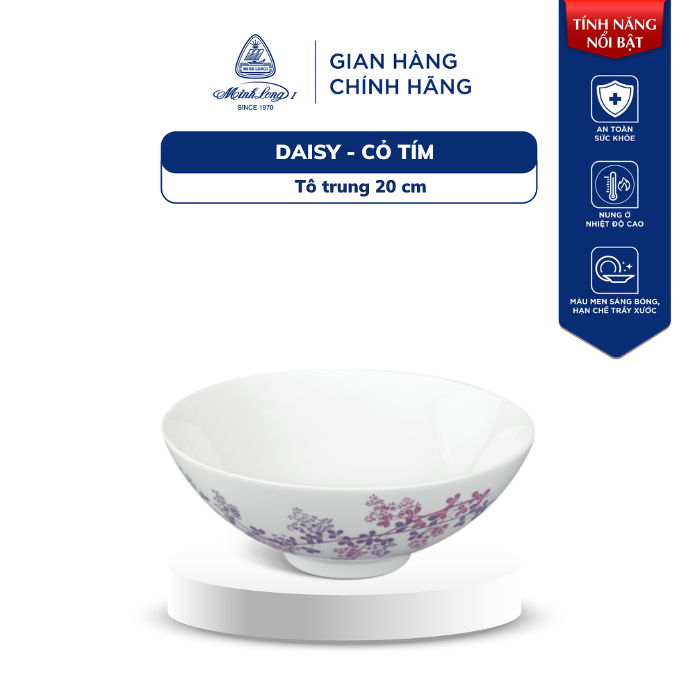 Tô, Dĩa Sứ Cao Cấp Minh Long - Daisy - Cỏ Tím