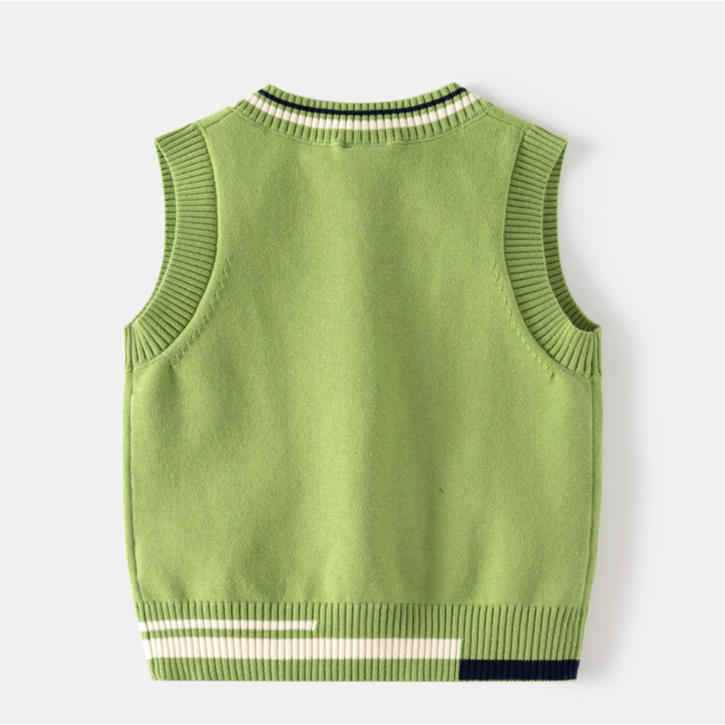 Áo gile len bé trai WAPYPY áo gile vặn thừng cho bé