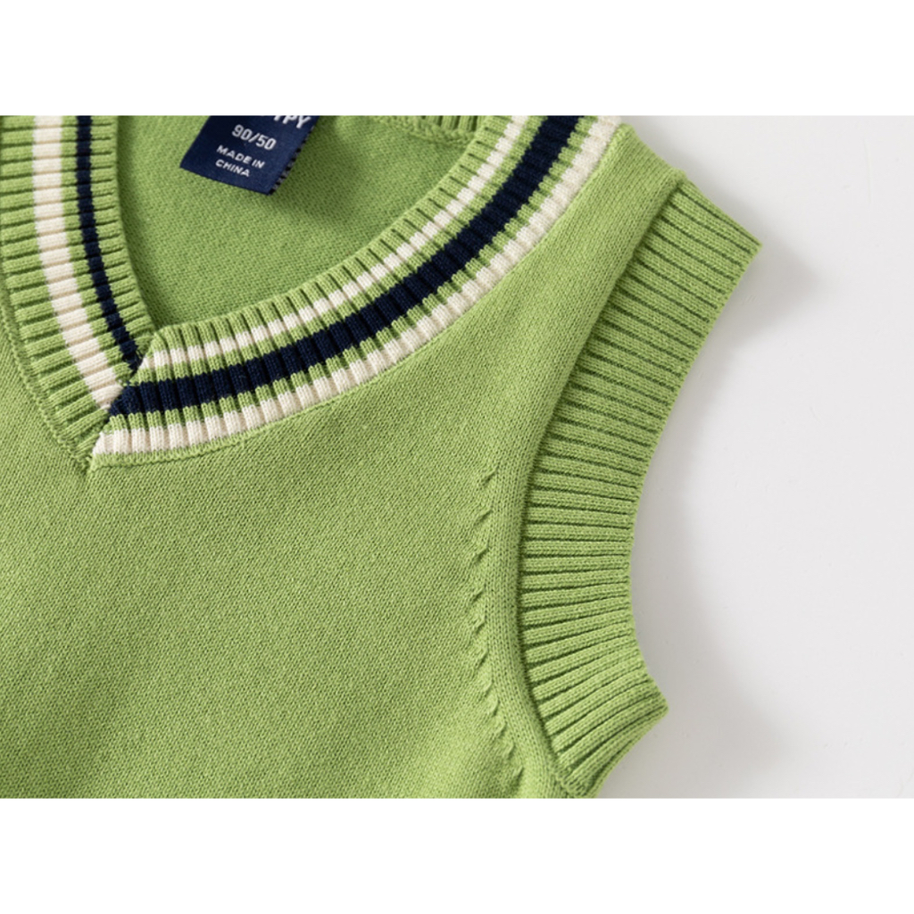 Áo gile len bé trai WAPYPY áo gile vặn thừng cho bé