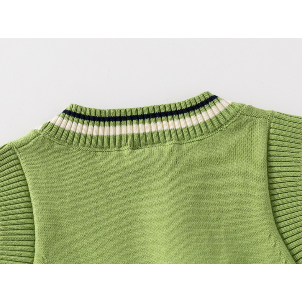 Áo gile len bé trai WAPYPY áo gile vặn thừng cho bé