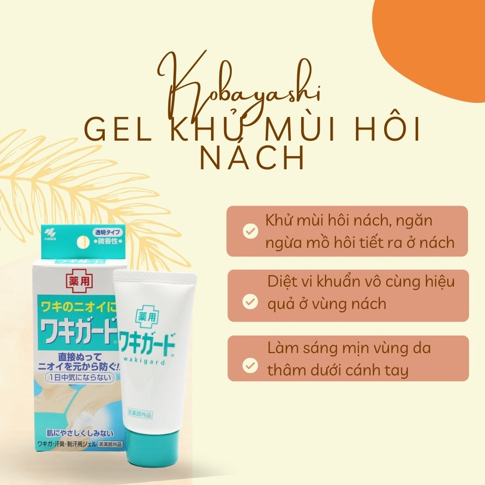 Gel khử mùi hôi nách Kobayashi Nhật Bản loại bỏ hôi nách lâu năm, dưỡng trắng da không gây ố vàng áo