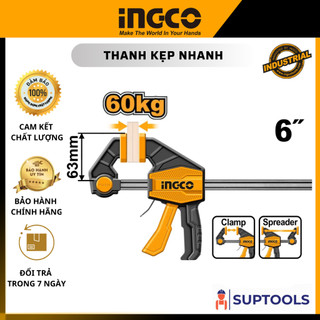 Thanh kẹp nhanh 150mm 6" ingco hqbc01601 cảo kẹp gỗ nhanh , lực kẹp tối đa 60kg