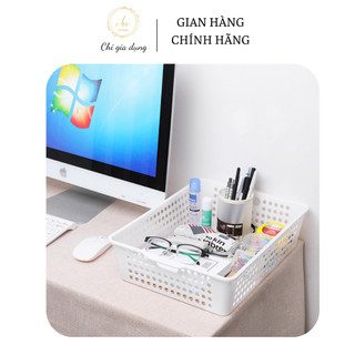 Giỏ khay nhựa đựng giấy A4,đựng đồ đa năng Việt Nhật có tay cầm tiện ích