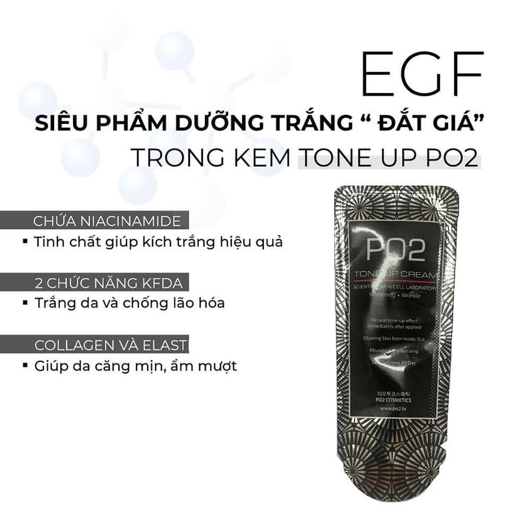 Sample Kem Nâng Tông Dưỡng Trắng Da PO2 Tone Up Cream 3g