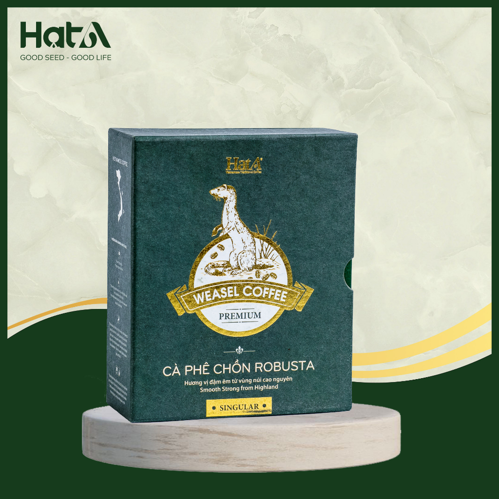 Cà phê chồn Hạt A Cafe Premium Weasel Coffee 100% hạt Robusta nguyên chất vị đậm êm 120gr