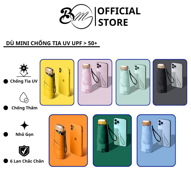 Ô Dù Gấp Gọn Mini Bỏ Túi , Ô Dù Che Mưa Đi Nắng UPF 50 Chống Tia Cực Tím, Kích Thước Nhỏ Gọn SP41233218