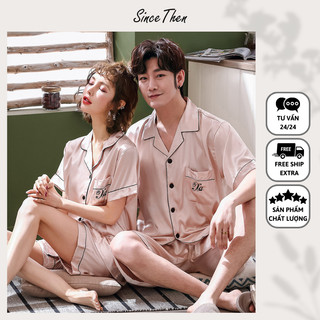 Đồ ngủ đôi ngắn vải lụa thoáng mát cho cặp đôi, Pijama đôi quà cưới ý nghĩa, Hàng có sẵn - Since Then