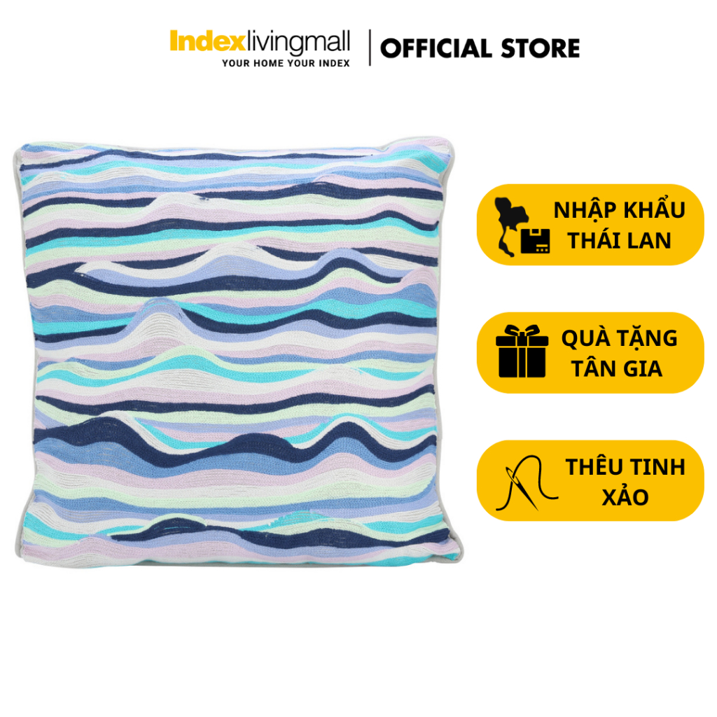 Gối Tựa Lưng Trang Trí Sofa  MARBY-WAVE Kích Thước 45cm x 45cm Nhập Khẩu Từ Thái Lan Index Living Mall