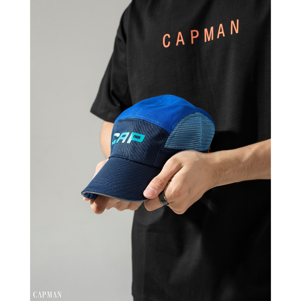 Mũ lưỡi trai thể thao 5panel CAPMAN phối lưới CM35