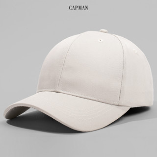 Mũ lưỡi trai basic CAPMAN chính hãng, phom dáng thể thao màu Kem