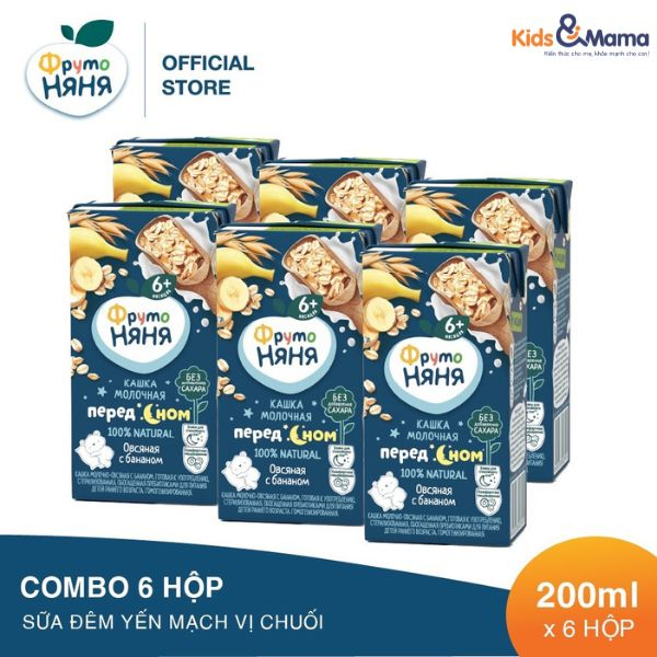 Combo 6 Hộp Sữa đêm ngũ cốc tăng cân mix vị Fruto Nyanya 200ml/hộp