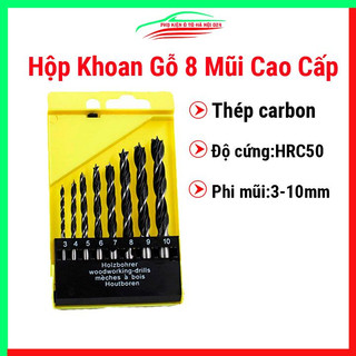 Hộp khoan gỗ 8 mũi cao cấp 3-10mm