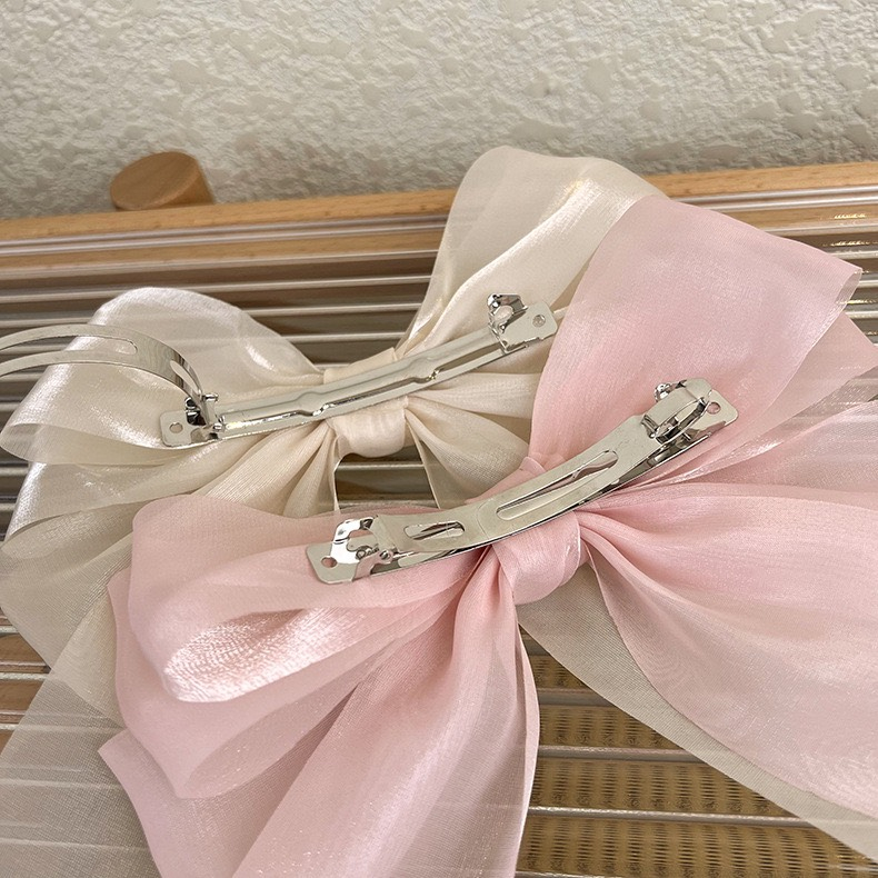 Nơ kẹp tóc ruy băng vải voan tua dài công chúa dễ thương MN589