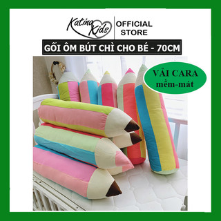 Gối ôm bút chì nhiều màu sắc, gối ôm cho trẻ 70cm, vải cotton cara mềm mát