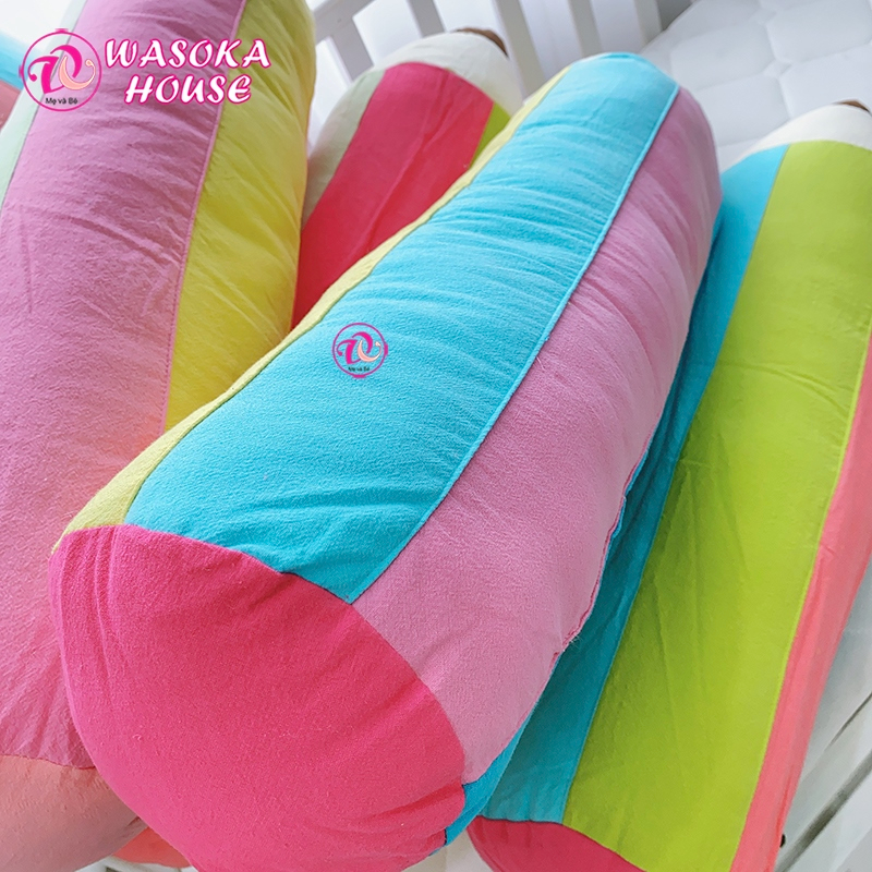 Gối ôm trẻ em, gối ôm bút chì cầu vòng 70cm, hình bút chì nhiều màu sắc cute