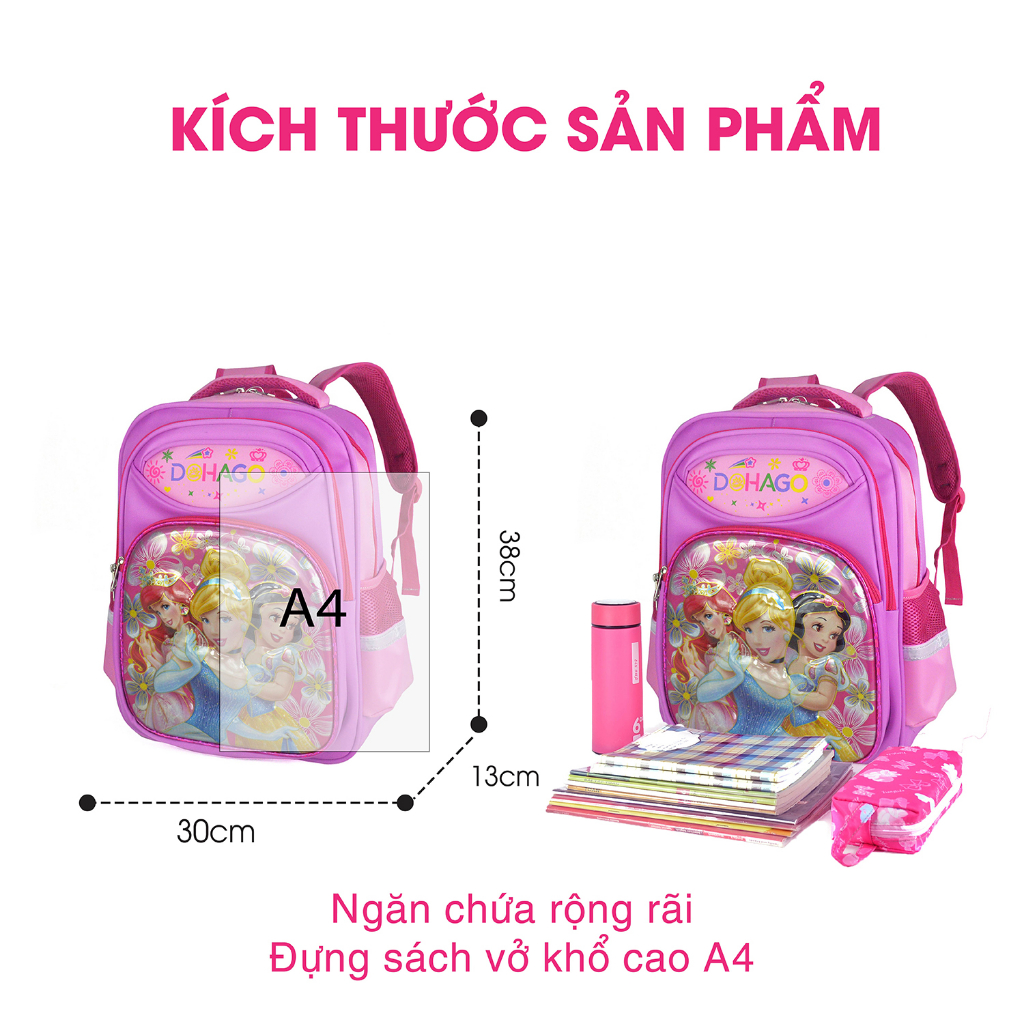 Balo Học Sinh / Cặp Táp Trẻ Em Cấp 1 Dùng Cho Cả Bé Trai Bé Gái DOHAGO BLHS 105 In Nhiều Hình Ngộ Nghĩnh