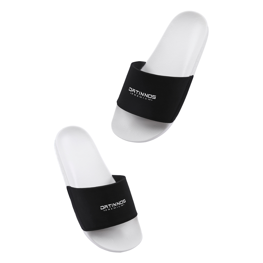 Dép Quai Ngang Unisex Nam Nữ DATINNOS Da Lộn Đế PU Màu Đen Trắng-B03 Chính Hãng