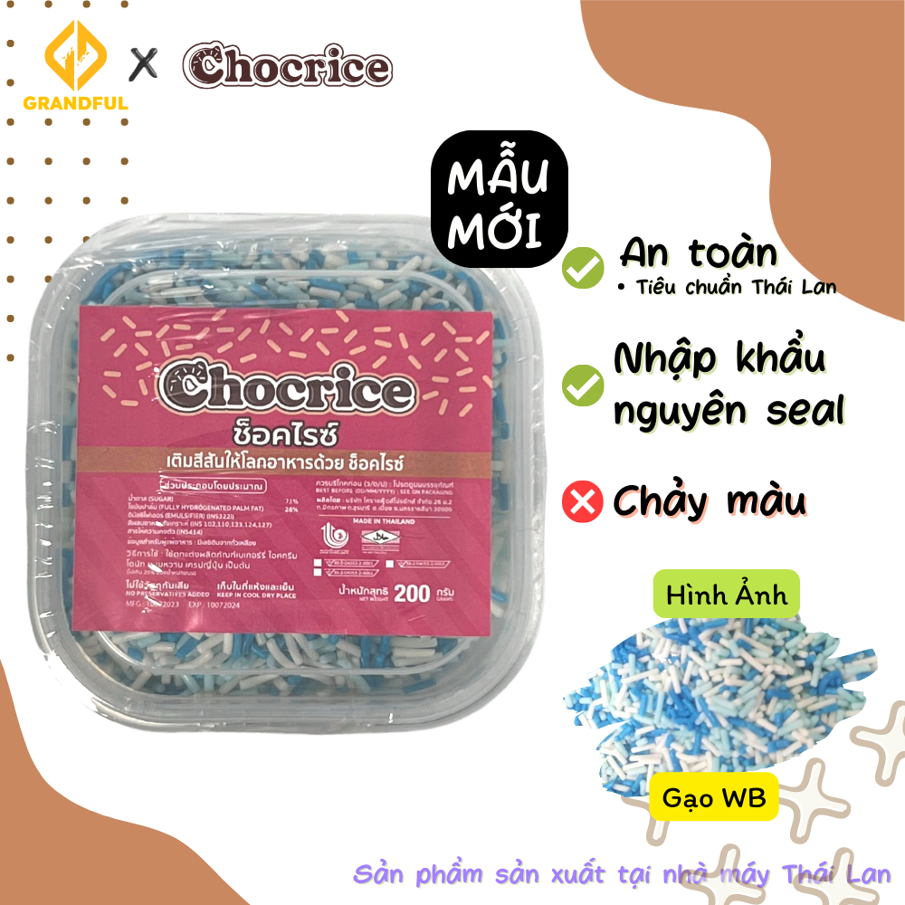 Cốm Màu Chocrice 200g Trang Trí Bánh Bakery