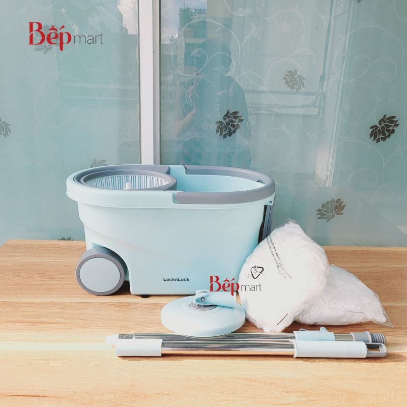 Bộ cây lau nhà Sweepy by LocknLock ETM971 , 2 bông lau, xoay 360 - bepmart - Hàng chính hãng