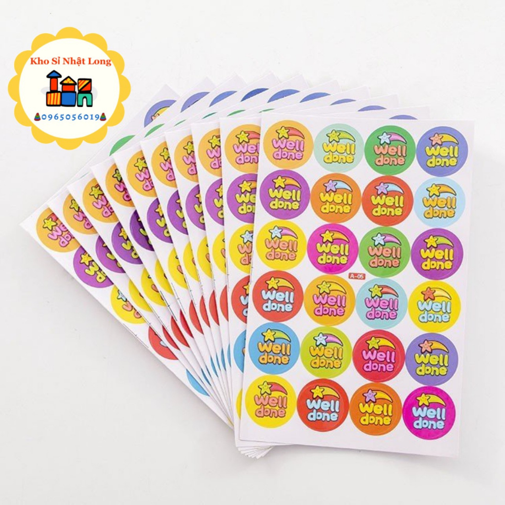 Sticker lời khen tiếng anh 240 hình