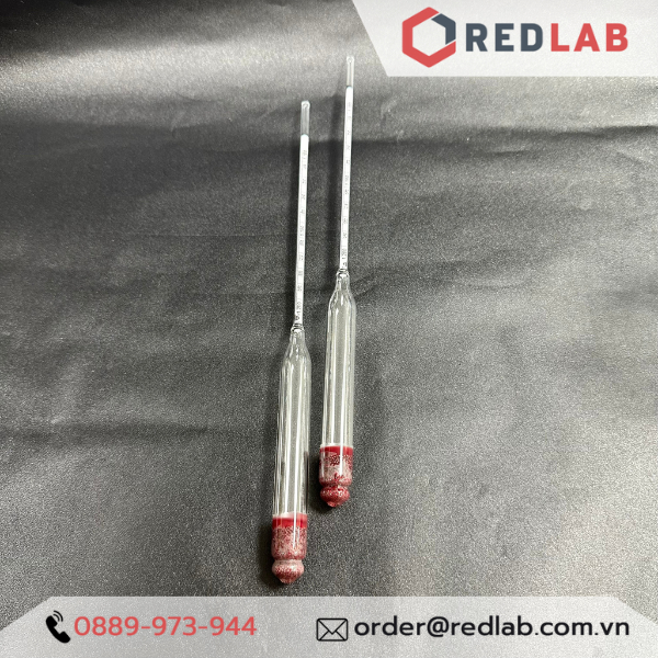 Tỷ trọng kế thuỷ tinh 1.100 - 1.200 : 0.001 g/ml Tp 20°C hãng Alla - Pháp 3010FG110/20-qp, có VAT