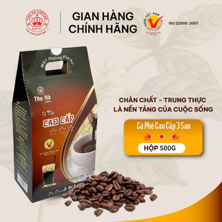 Cà phê cao cấp 3 sao thu hà coffee hộp 500g hương vị đậm chất người việt