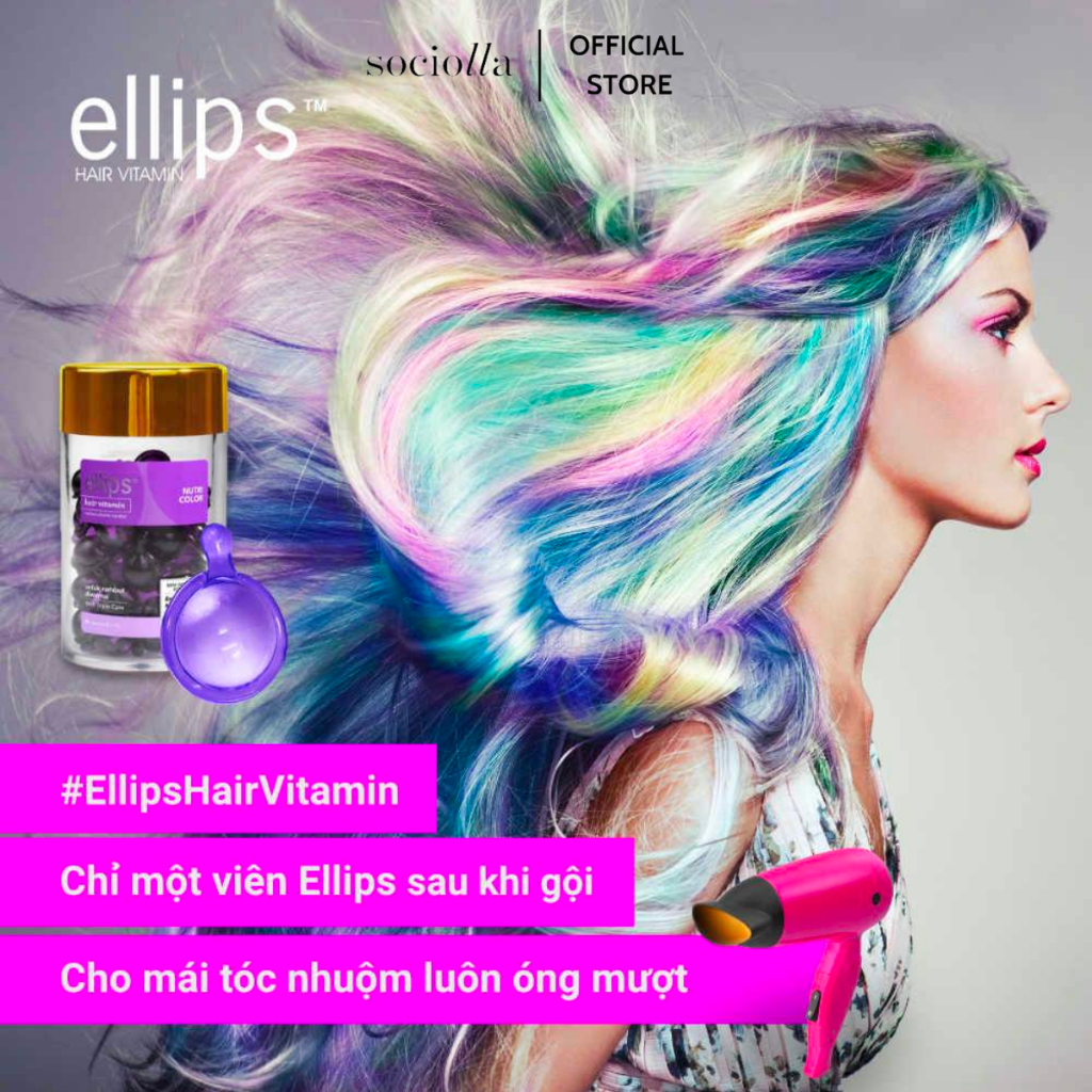 Serum Vitamin Dưỡng Tóc Nhuộm 50'S Ellips Hair Vitamin 50'S Nutri Color