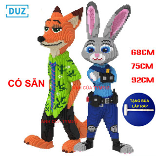 Đồ chơi lắp ráp cáo nick và thỏ judy 74cm 75cm 68cm 92cm 38CM Xếp hình mô hình cỡ lớn bear brick