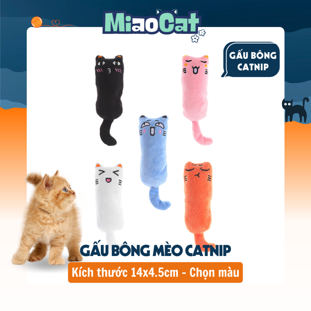 Gấu Bông Con Mèo Nhồi Catnip 4.5x14cm GB218