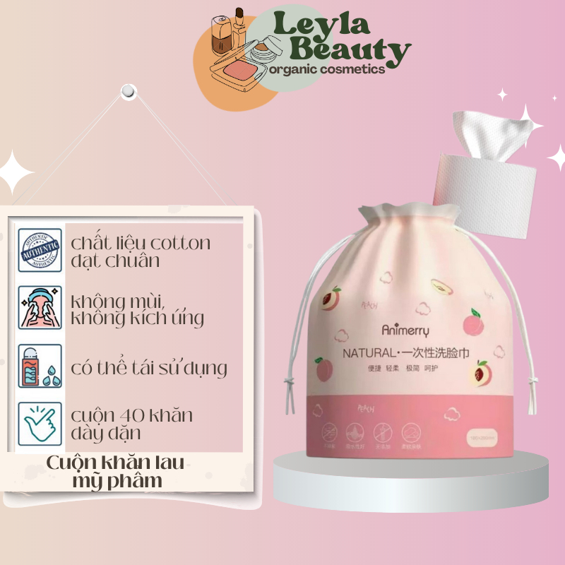 Khăn Lau Mặt Khô Dùng 1 Lần Mềm Mại Đa Năng Animerry, Khăn Tẩy Trang Cotton