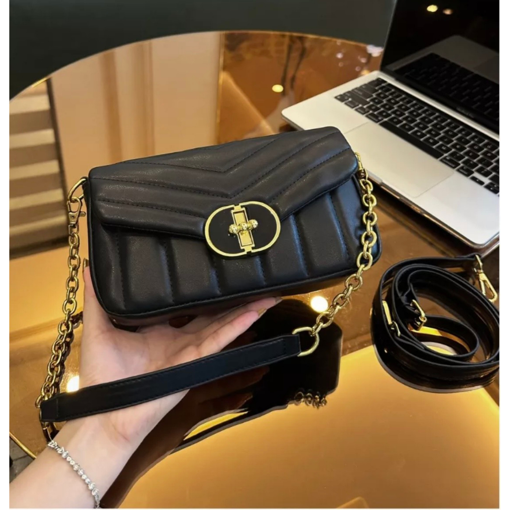 Túi nữ đeo vai đeo chéo chữ nhật khóa đã vâ chéo - T25