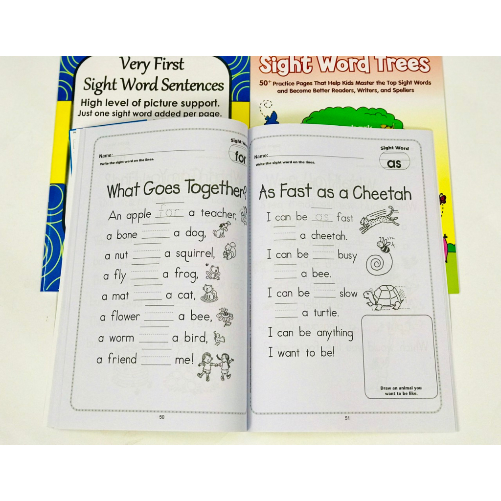 Sight word 4q A4 tặng file mmp3 cho bé từ 3y làm quen TA
