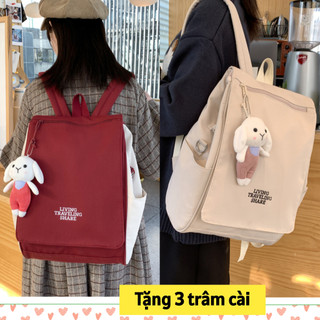 Balo thời trang chống thấm nước, balo hàn quốc, balo đựng lap 15.6 inch, balo học sinh, tặng kèm 3 huy hiệu
