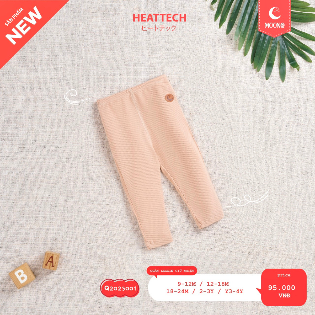 Quần legging bé gái Moon vải cotton tăm mỏng heattech giữ nhiệt Q3001