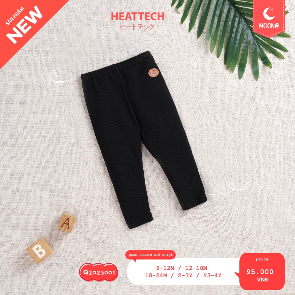 Quần legging bé gái Moon vải cotton tăm mỏng heattech giữ nhiệt Q3001