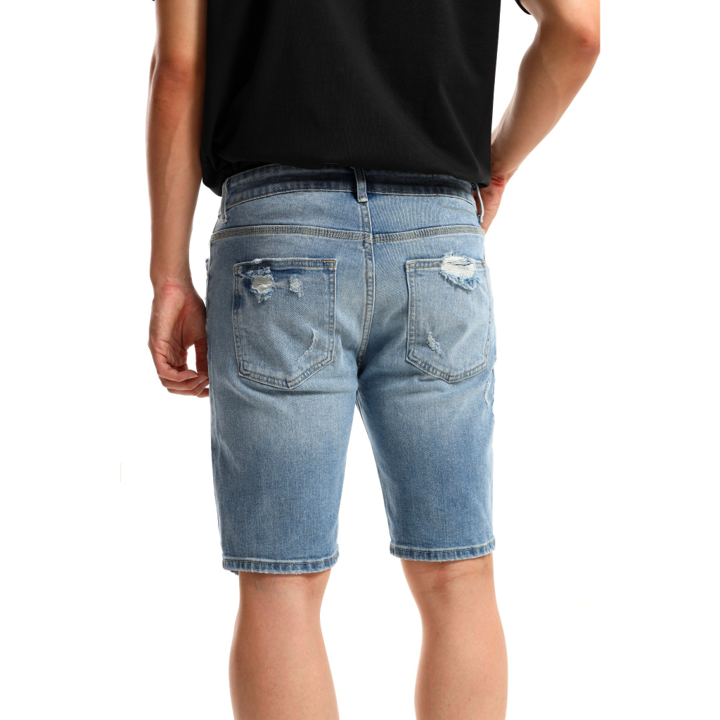 Quần Short Jeans Nam ICONDENIM Slim Torned Blue Wash QSID0122