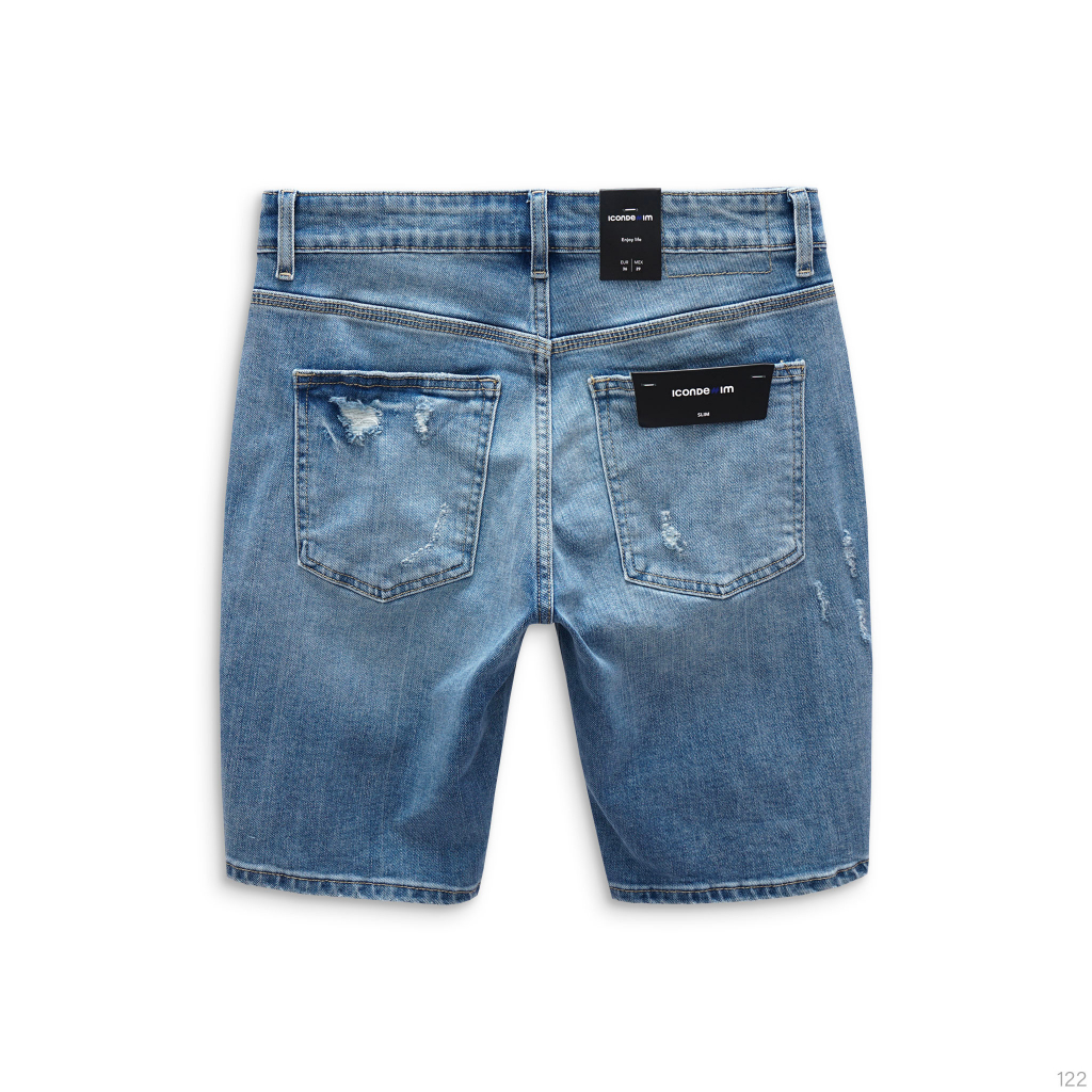 Quần Short Jeans Nam ICONDENIM Slim Torned Blue Wash QSID0122