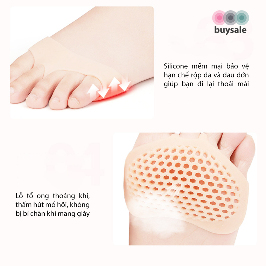 Lót giày silicon đệm êm bàn chân trước, cao su tổ ông mềm và thoáng khí - lót giày giá sỉ buysales - BSPK67