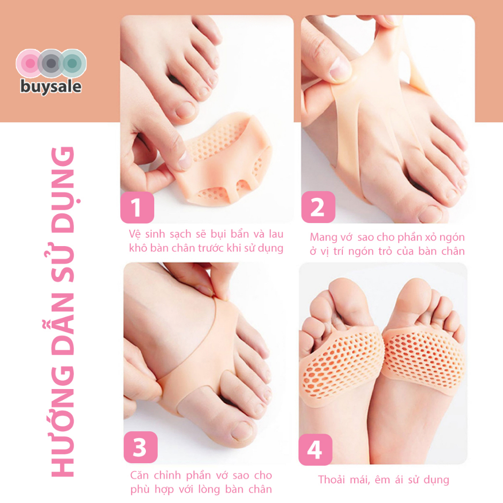 Lót giày silicon đệm êm bàn chân trước, cao su tổ ông mềm và thoáng khí - lót giày giá sỉ buysales - BSPK67