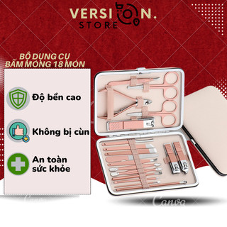Bộ dụng cụ bấm móng tay 18 món - bộ cắt, bấm dũa móng tay - sét dụng cụ làm móng 3dm 18 chi tiết nail care cao cấp