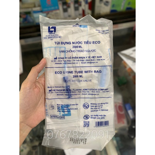 Túi đựng nước tiểu Eco 2000ml có van chống trào ngược