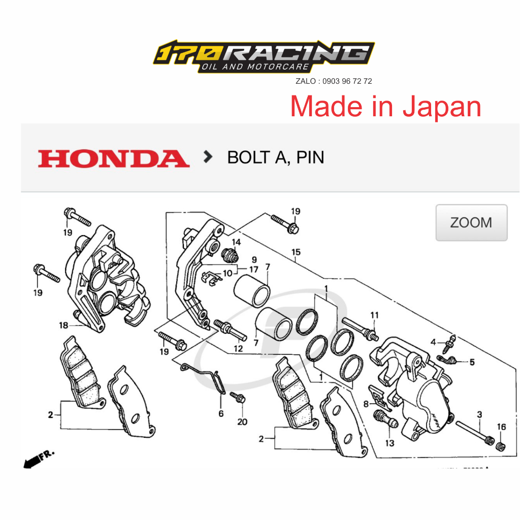 90131-KBV-003 | Bu lông, ốc HONDA 6×32 dùng cho nhiều xe bắt pát heo dầu  - Hàng chính hãng Honda Japan