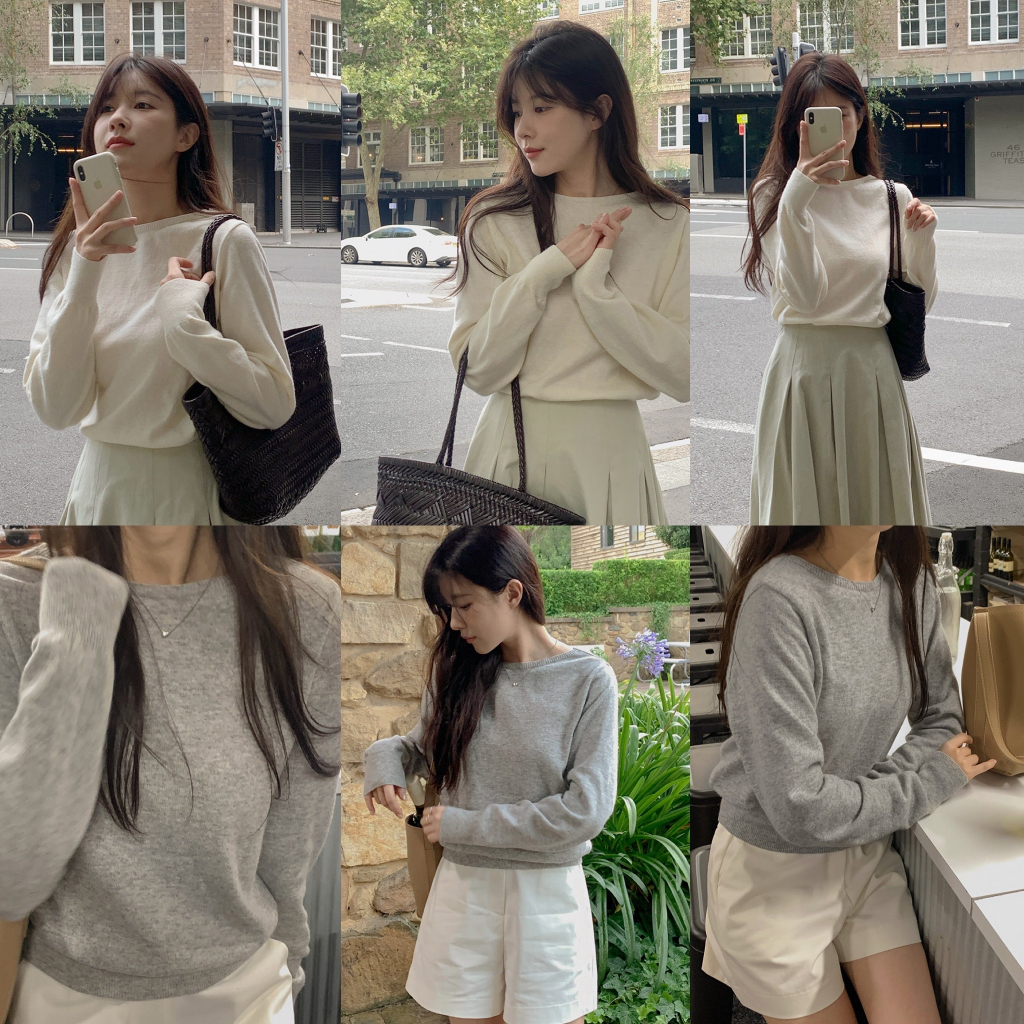 Áo len dài tay CHERRYKOKO Secret Boat Neck Knit