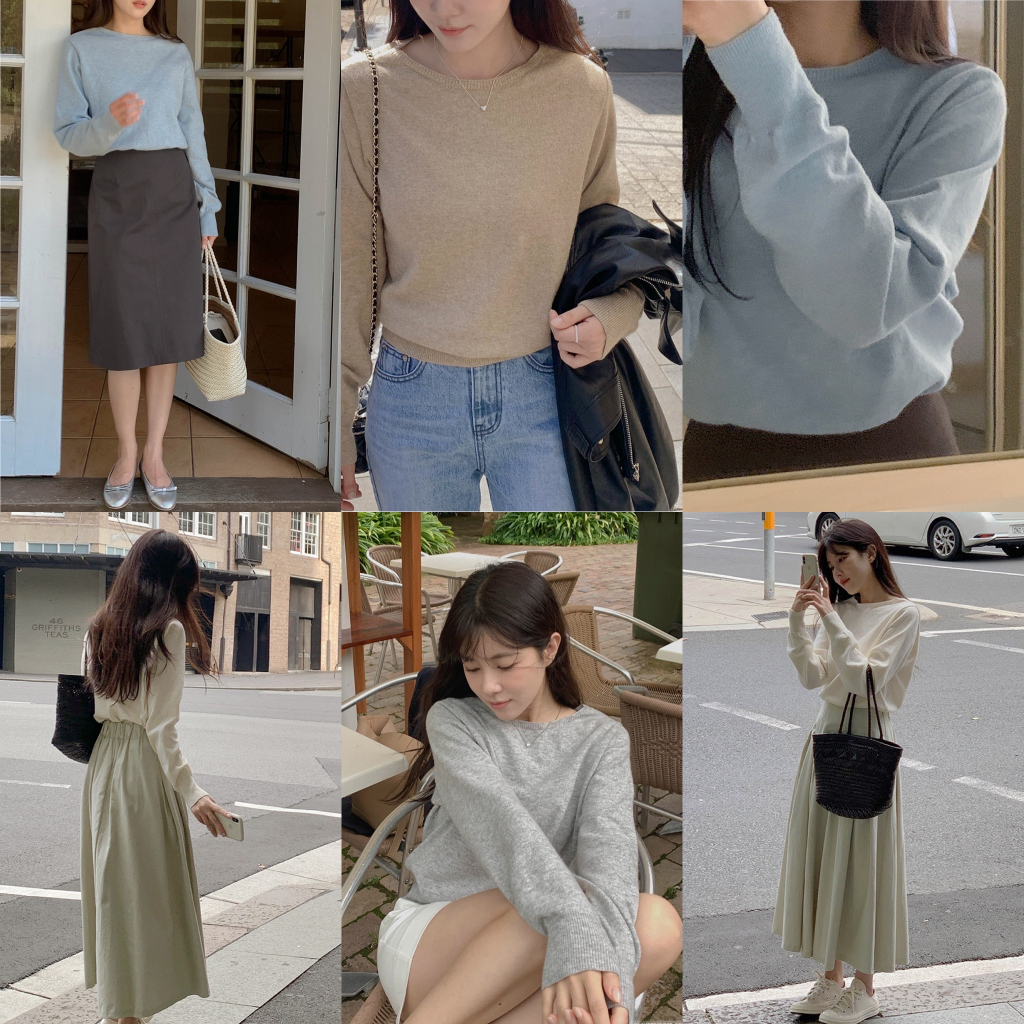 Áo len dài tay CHERRYKOKO Secret Boat Neck Knit