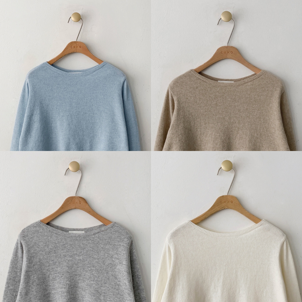 Áo len dài tay CHERRYKOKO Secret Boat Neck Knit