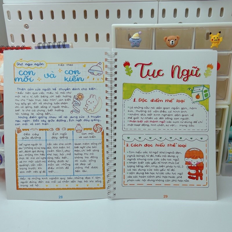 Sổ tay takenote Văn 7 đủ 3 chương trình mới nhất lò xo TẶNG BỘ QUÀ SIÊU CUTE