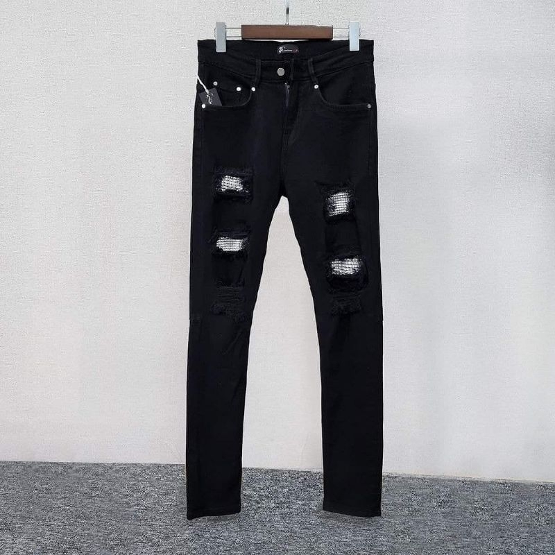 Quần jean đính đá cao cấp QJ20 đen -  MAK HÀNG CHÍNH HÃNG